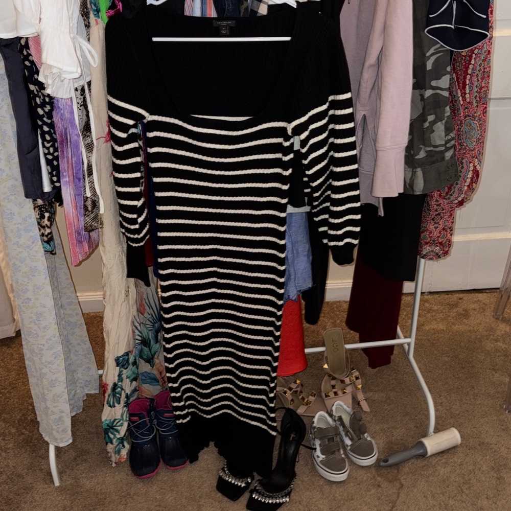 Ann Taylor Stripped Sweater Dress